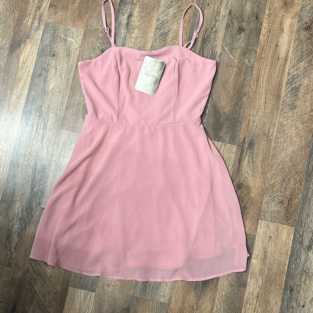 Lily Rose Spaghetti Strap short Semi formal dress